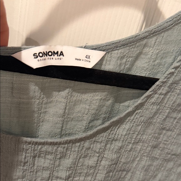 Sonoma Sleeveless Textured Tiered Tunic in Dusty Teal - Picture 2 of 6